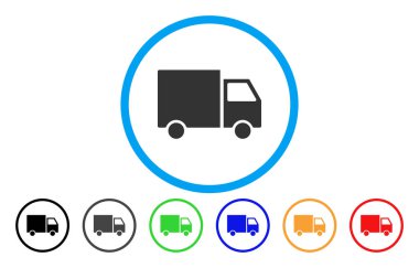 Teslimat Van vektör simge yuvarlak