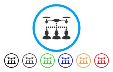 Drone istemcilerin bağlantı yuvarlak vektör simgesi