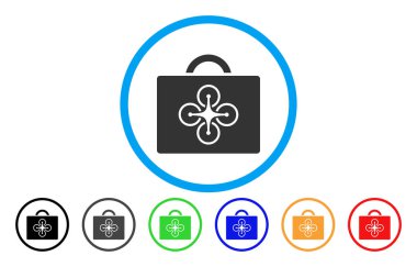 Dron Toolcase yuvarlak vektör simgesi