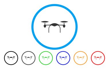 Quadcopter yuvarlak vektör simgesi