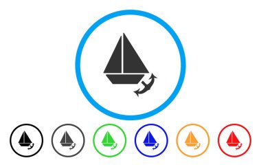 Seaport yuvarlak vektör simgesi