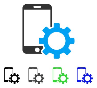 Smartphone yapılandırma vites düz simgesi