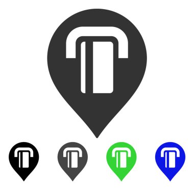 ATM harita işaretleyici düz simgesi