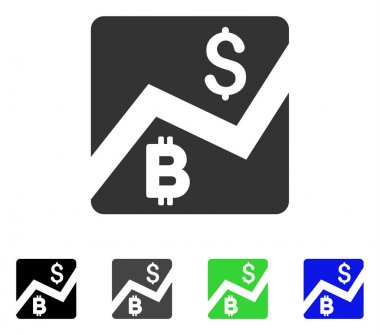 Bitcoin Forex piyasası düz simgesi