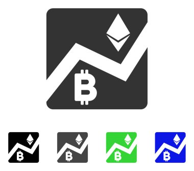 Cryptocurrency Döviz Piyasası düz simgesi