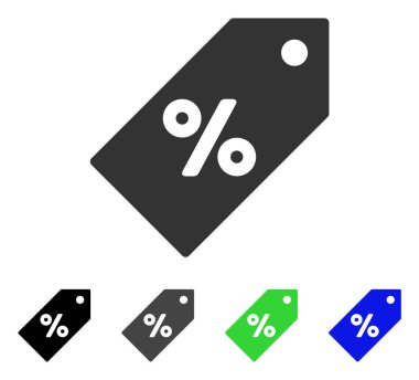 İndirim etiketi düz simgesi