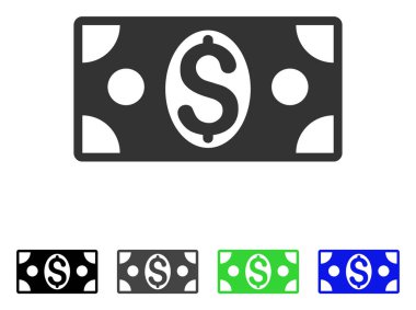 Doları banknot düz simgesi