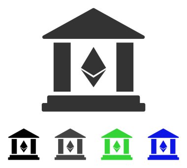 Etherium Banka Binası düz simgesi