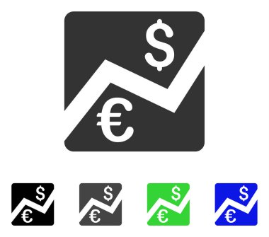 Euro Forex piyasası düz simgesi