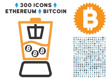 Bitcoin Blender seti ile düz simgesi