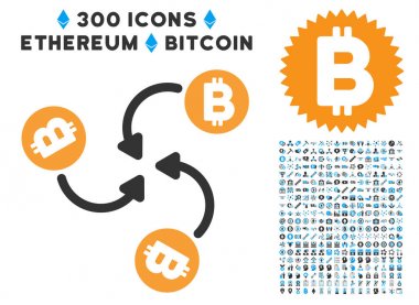 Bitcoin karıştırıcı girdap düz simgesi koleksiyonu ile