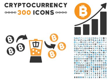 Küçük resim ile Bitcoin Mikser düz simgesi