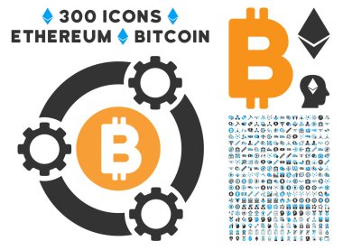 Bitcoin havuzu işbirliği düz simgesiyle