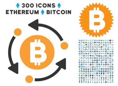 Bitcoin döndürme oklarını simgesiyle düz