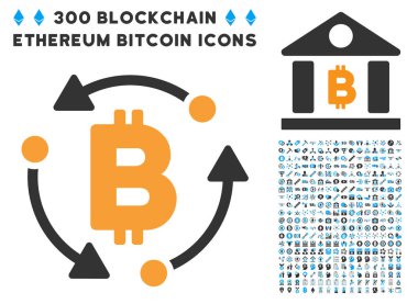 Bitcoin döndürme düz simgesi ile küçük resim