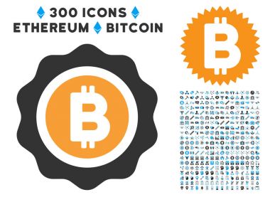 Bitcoin mühür düz simgesiyle