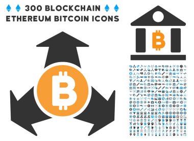 Bitcoin harcamak oklar düz küçük resim simgesiyle