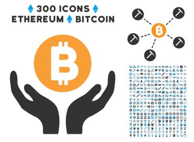 Bitcoin destek elleri küçük resim simgesiyle düz