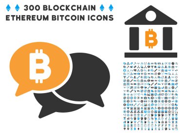Simge koleksiyonu ile Bitcoin Webinar iletileri düz