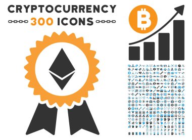 Ethereum Ödülü mühür simgesiyle düz
