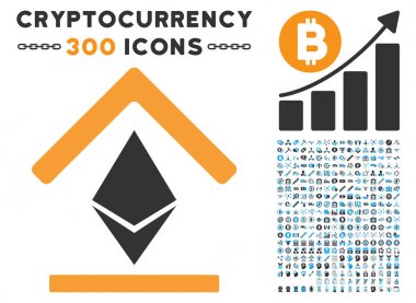 Küçük resim ile Ethereum banka çatı düz simgesi