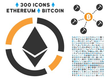 Küçük resim ile Ethereum daire diyagram düz simgesi