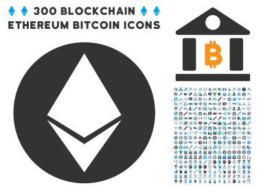 Ethereum para düz simge seti ile