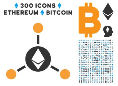 Ethereum bağlantıları düz simgesi koleksiyonu ile