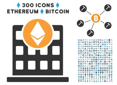 Küçük resim ile Ethereum Corporation Office düz simgesi