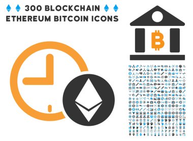 Ethereum kredi saat düz simgesi ile