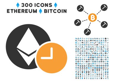 Ethereum kredi saat düz simgesi ile