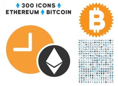 Ethereum kredi saat düz simgesi ile