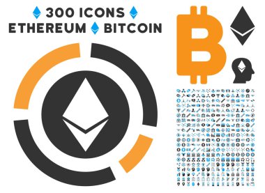Ethereum diyagramı düz simge seti ile