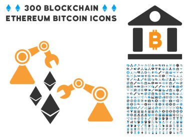 Ethereum madeni Robotik düz simgesi koleksiyonu ile