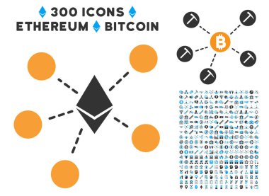Ethereum Net yapısı düz simge seti ile