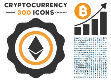 Ethereum mühür düz simge seti ile