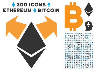 Ethereum harcamak oklar düz simge seti ile