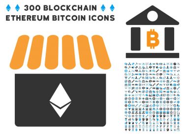 Küçük resim ile Ethereum mağaza düz simgesi