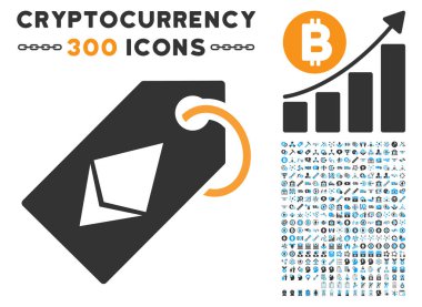 Ethereum etiketi ile düz simgesi