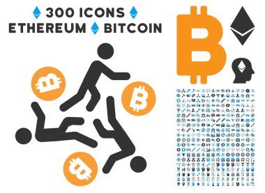 Bitcoin düz simgesiyle kisilik çalıştıran