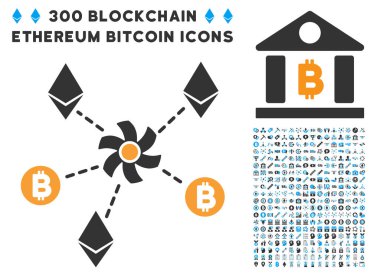 Cryptocurrency karıştırıcı Rotor düz simge seti ile