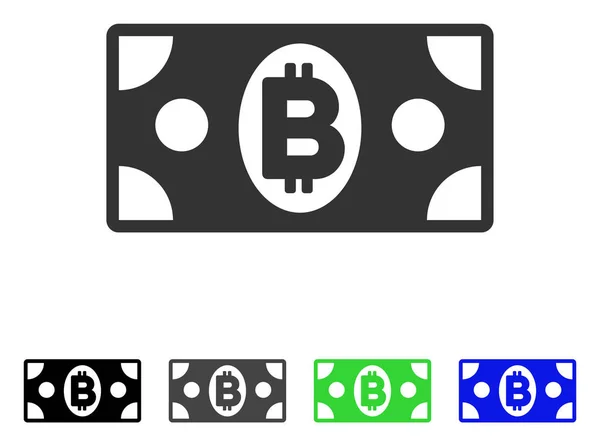 Bitcoin készpénz bankjegy lapos ikon — Stock Vector