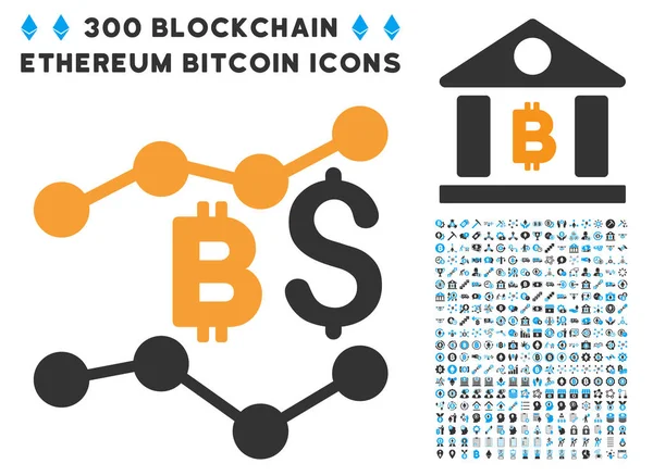 Bitcoin ve Doları eğilimleri düz simgesiyle