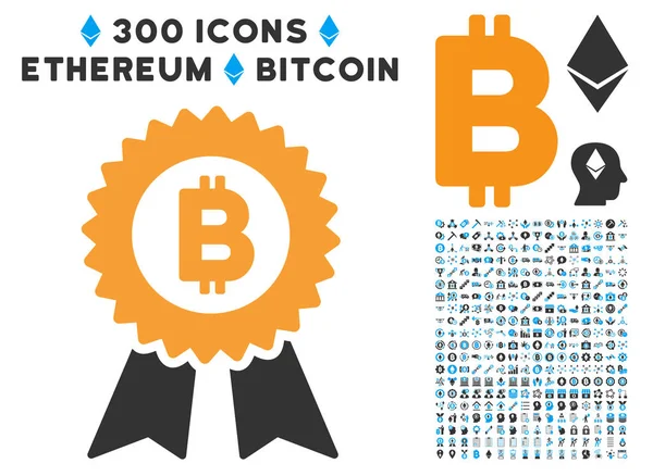 Küçük resim ile şeritler düz simgesiyle Bitcoin mühür