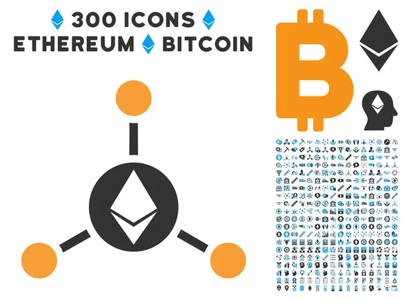 Ethereum bağlantıları düz simgesi koleksiyonu ile