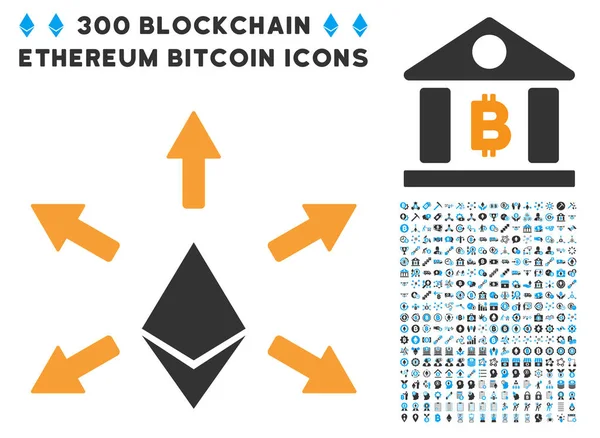 Ethereum emisyon düz simge seti ile