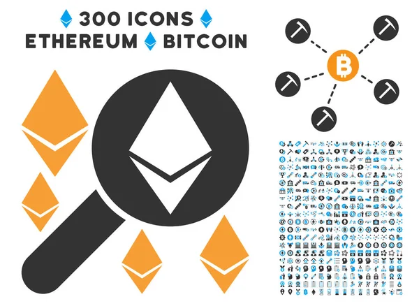 Büyüteç arama Ethereum düz simgesiyle
