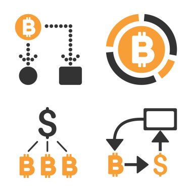 Bitcoin nakit akışı vektör Icon Set