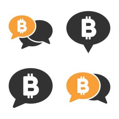 Bitcoin sohbet vektör Icon Set