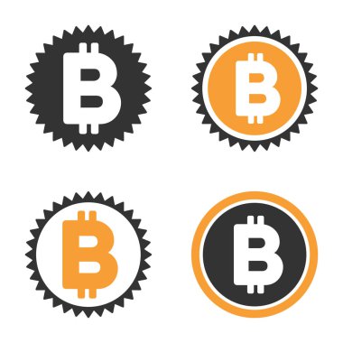 Bitcoin sikke vektör Icon Set